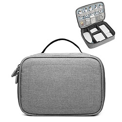 Wewoo Sacoche Sac de rangement pour câble de données chargeur de casque multifonctionSac de à couche uniqueTaille 12x5x26cm Gris 