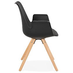 Avis Alterego Chaise avec accoudoirs 'ZALIK' noire style scandinave