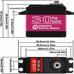 DS3230 PRO 6V 30KG Servomoteur avec cames 25T pour modèle de voiture de camion robotisé 1/10 (180 degrés)