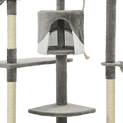 Arbre à chat avec griffoirs,niche pour chat en sisal 203 cm Gris et Blanc -MN30033 pas cher