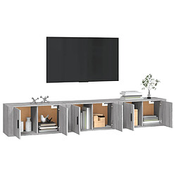 Avis Maison Chic Ensemble 3 Meubles TV muraux suspendus sonoma gris 80x34,5x40 cm -MN85225