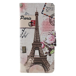 Etui en PU tour Eiffel pour votre Samsung Galaxy A9 (2018)/A9 Star Pro/A9s 