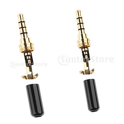 2PCs Mâle Prise 3.5mm Jack Audio Stéréo Haut Parleur Plug Écouteurs AUX Prise Audio Fiche Universel Mâle Prise 3.5mm