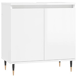 vidaXL Armoire de bain blanc brillant 58x33x60 cm bois d'ingénierie