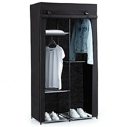 Acheter Pegane Armoire penderie modulable en tissu coloris noir - Longueur 88 x Profondeur 46 x Hauteur 169 cm