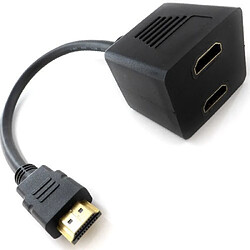 Ansonic Splitter 2 x HDMI femelle vers Câble HDMI Mâle 30 cm Noir connectique Or