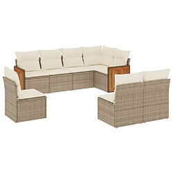 Maison Chic Salon de jardin avec coussins 8 pcs | Ensemble de Table et chaises | Mobilier d'Extérieur beige résine tressée -GKD64731