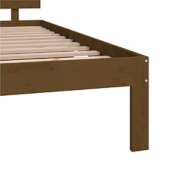 vidaXL Cadre de lit Marron miel Bois massif 150x200 cm Très grand pas cher