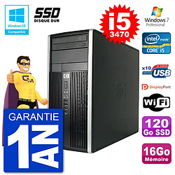 PC HP 6300 MT Intel Core i5-3470 RAM 16Go SSD 120Go Graveur DVD Wifi W7 · Occasion 