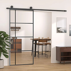 vidaXL Porte coulissante Verre ESG et aluminium 90x205 cm Noir