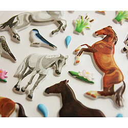 Youdoit Scène à décorer pour enfants - Chevaux - Stickers Puffies