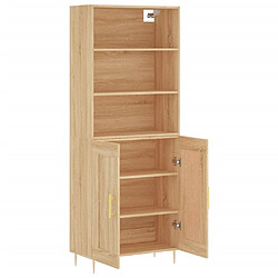 Avis vidaXL Buffet haut Chêne sonoma 69,5x34x180 cm Bois d'ingénierie