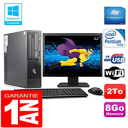 PC Fujitsu Esprimo E500 E85+ SFF Intel G640 8Go Disque 2 To Wifi W7 Ecran 22" · Occasion 