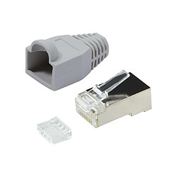 LogiLink Connecteur mâle RJ45, Cat.6, blindé, gris ()