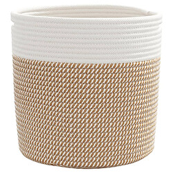 Acheter vidaXL Paniers de rangement 2 pcs marron et blanc Ø28x28 cm coton