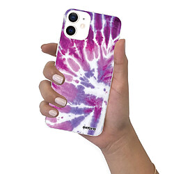 Coque iPhone 12 mini souple transparente Tie and Dye Violet Motif Ecriture Tendance Evetane pas cher