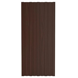 vidaXL Panneaux de toiture 36 pcs Acier galvanisé Marron 100x45 cm