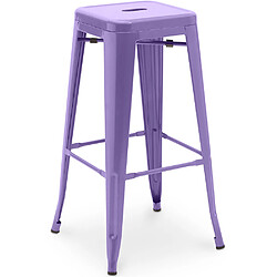 ICONIK INTERIOR Tabouret de bar - Design industriel - 76cm - Nouvelle édition- Stylix Violet pastel 