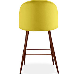 Avis ICONIK INTERIOR Tabouret tapissé en velours - Design scandinave - 66cm - Evelyne Gris foncé