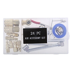 Trousse d'accessoires pneumatiques 24pcs 1/4"" NPT Air Kit D'accessoires Compresseur D'air Tuyau Kit D'outils Avec Soufflette