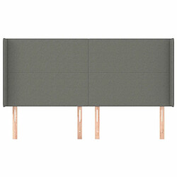 Avis Maison Chic Tête de lit scandinave avec oreilles,meuble de chambre Gris foncé 183x16x118/128 cm Tissu -MN72551