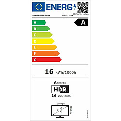 Avis Écran Verbatim 32239 4K Ultra HD 17,3"