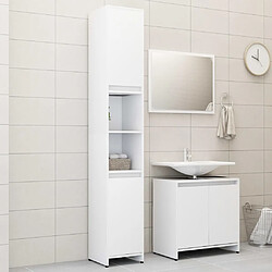 ComfortXL Ensemble De Meubles De Bain 3 Pièces Blanc Bois D'ingénierie