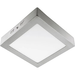 Plafonnier carré PESETA 1x12W LED 672lm 6400K 120° C.17xL.17xH3,5cm Nickel 