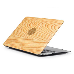 Etui en PU rigide revêtu de bois beige pour votre MacBook Pro 15/15.4