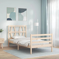 vidaXL Cadre de lit sans matelas 90x200 cm bois massif 