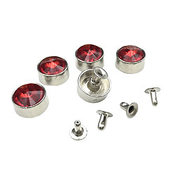 5 ensembles de rivets de cristal rapides rapides Punk Nailhead pour vêtements Decor Red