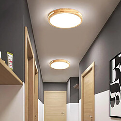 Stoex 30CM Plafond Moderne À Led Plafonnier en Bois Pour Plafonniers Intérieurs Couloir Chambre Cuisine Salon Blanc Froid