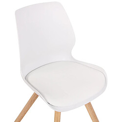 Acheter Decoshop26 Lot de 2 chaises de salle à manger en plastique blanc style scandinave pieds bois CDS101141