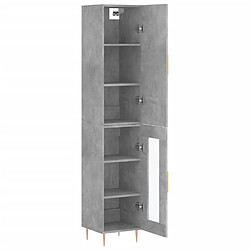 Avis vidaXL Buffet haut Gris béton 34,5x34x180 cm Bois d'ingénierie