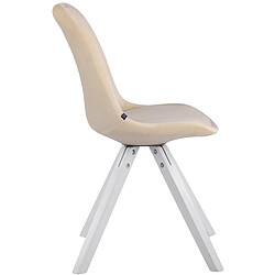 Acheter Decoshop26 4 chaises de salle à manger style scandinave en velours crème pieds carré en bois blanc CDS10184