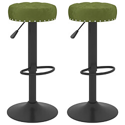 vidaXL Tabourets de bar lot de 2 vert clair velours