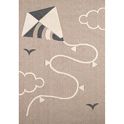 Jardindeco Tapis intérieur en polyester Fantine cerf volant 160 x 230 cm.