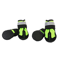 4-pack chien chien réfléchissant chaussures de pluie neige bottes en caoutchouc robuste semelle m vert