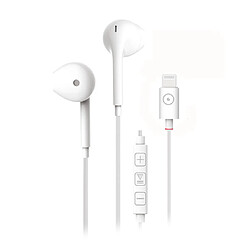 Muvit Écouteurs M1A Semi Intra Jack 3.5mm Compatible avec Siri avec Microphone Blanc 