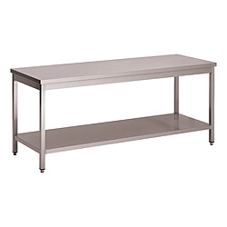 Table Inox Centrale Budget avec Etagère Gamme 700 - L2G 