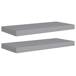 vidaXL Étagères murales flottantes 2 pcs Gris 60x23,5x3,8 cm MDF