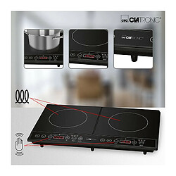 Double Plaque cuisson induction portable Surface en verre Affichage LCD Minuter, 3500 , Noir, Clatronic, DKI 3609