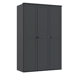 Pegane Armoire, placard avec corniche coloris Graphite - longueur 135 x hauteur 210 x profondeur 58 cm 