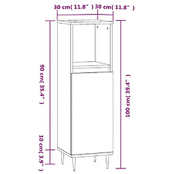 vidaXL Armoire de salle de bain blanc brillant 30x30x100 cm pas cher