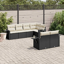 Maison Chic Ensemble Tables et chaises d'extérieur 7pcs avec coussins,Salon de jardin noir résine tressée -GKD295718