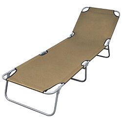 vidaXL Chaise longue pliable avec dossier réglable Taupe 