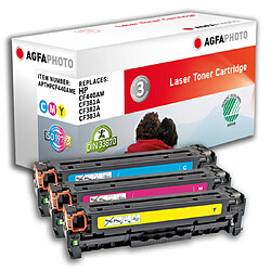 AgfaPhoto APTHPCF440AME Cartouche de toner Cyan, Magenta, Jaune 3 pièce(s) 