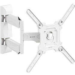 ONKRON Support Mural TV Blanc pour 32 - 65 Pouces TV & Ecran, Bras TV Mural Articulé de 35 kg - Fixation Murale TV VESA 100x100 - VESA 400x400/Support TV Orientable et Inclinable Pivotant M4-W Blanc