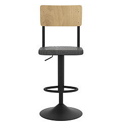 Avis Rendez Vous Deco Chaise de bar Clem en bois clair et noir réglable 60/80 cm (lot de 2)