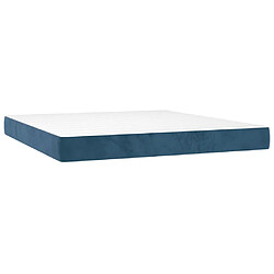 Acheter vidaXL Sommier à lattes de lit et matelas Bleu foncé 200x200cm Velours